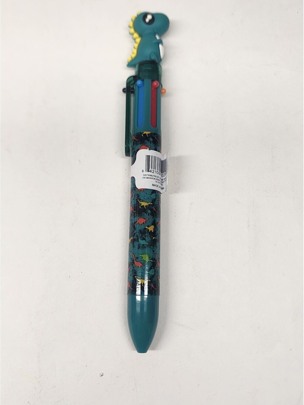 Green dinosaur 6 in 1 multi-colored ink Retractable pen